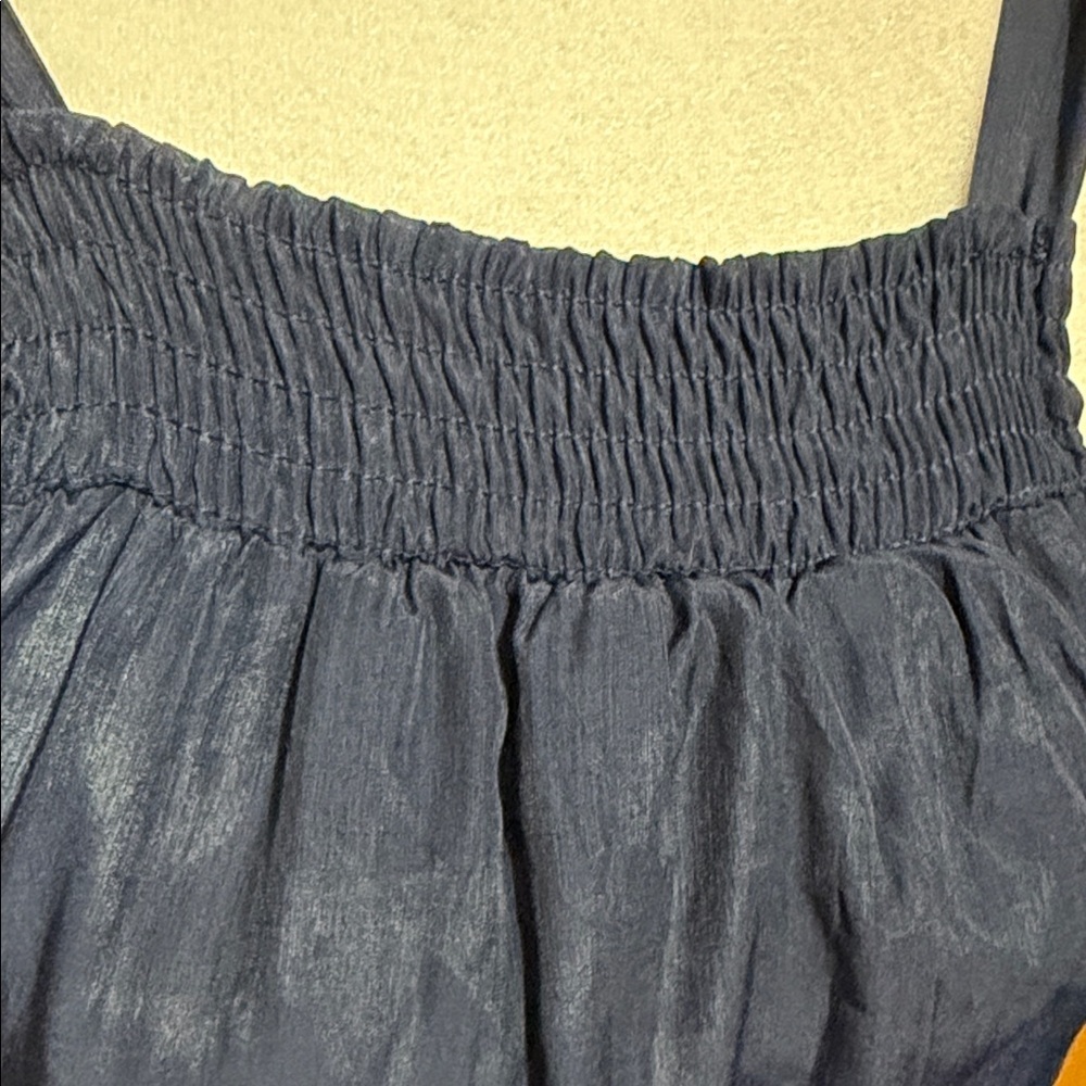 Blue Halter Ruffle Tiered Maxi Dress, Tied Keyhole Opening in Back, Size Small. - Picture 8 of 13